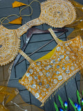 Rangoli fabric with  Banglori With Embroidery sequence work full stitched Lehenga Choli