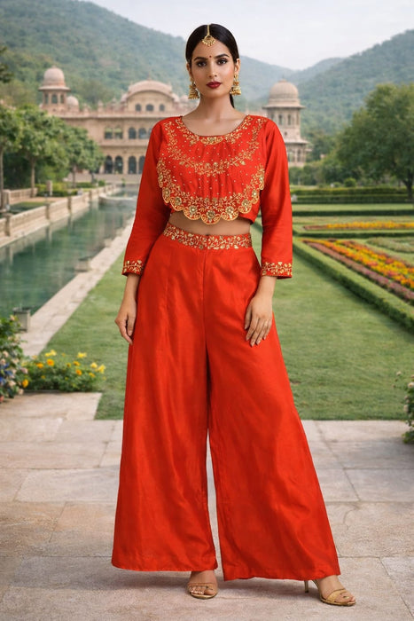 Wedding & Party Wear Elegant Look New Designer Plazo Set