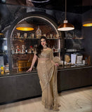 Designer Premium Butterfly Soft Net Real Mirror Work Saree
