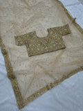 Designer Premium Butterfly Soft Net Real Mirror Work Saree