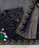 Fendy Satin in shaded fab with Beautiful Sequins and Diamond work Saree