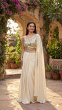 Trendy Dhoti Style Saree with Multi Thread Embroidery with Sequence Work