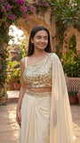 Trendy Dhoti Style Saree with Multi Thread Embroidery with Sequence Work