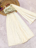 Trendy Dhoti Style Saree with Multi Thread Embroidery with Sequence Work