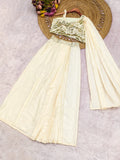 Trendy Dhoti Style Saree with Multi Thread Embroidery with Sequence Work
