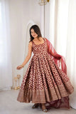 Chanderi Jacquard Butti with Thread Work With Sequence Salwar Kameez