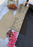 Designer Party Wear Look Heavy Faux Georgette Top Plazzo & Dupatta Set