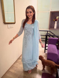 Designer Top Pazzo And Dupatta Set With Beeautiful Embroidery Work