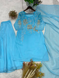 Designer Top Pazzo And Dupatta Set With Beeautiful Embroidery Work