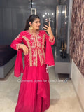 Chinnon Silk with Multi Thread Embroidery with Sequence Work Salwar Kameez