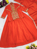 Chinnon Silk with Multi Thread Embroidery with Sequence Work Salwar Kameez