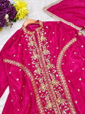 Chinnon Silk with Multi Thread Embroidery with Sequence Work Salwar Kameez