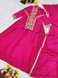 Chinnon Silk with Multi Thread Embroidery with Sequence Work Salwar Kameez