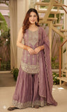 New Designer Party Wear Top  Sharara Plazzo And Dupatta With Heavy Fendy Silk Material