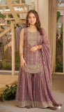 New Designer Party Wear Top  Sharara Plazzo And Dupatta With Heavy Fendy Silk Material