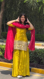 Designer Sharara Set With Beautiful Natural Crep Silk Fabric