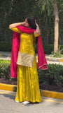 Designer Sharara Set With Beautiful Natural Crep Silk Fabric