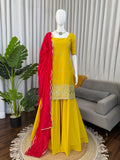 Designer Sharara Set With Beautiful Natural Crep Silk Fabric