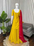Designer Sharara Set With Beautiful Natural Crep Silk Fabric