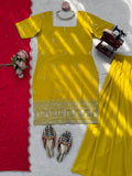 Designer Sharara Set With Beautiful Natural Crep Silk Fabric