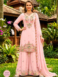 New Designer Party Wear Sharara Suit And Dupatta Set