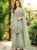 New Designer Party Wear Sharara Suit And Dupatta Set