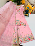 New Designer Party Wear Sharara Suit And Dupatta Set