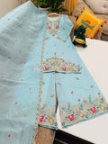 New Designer Party Wear Sharara Suit And Dupatta Set