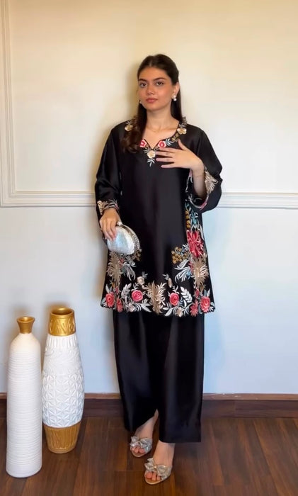 Designer Co-Ord Set With Beautiful Reyon Satin Fabric