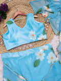Premium Georgette with Digital Print Ready To Wear Stylish Ruffle Drape Lehenga Saree