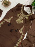 Latest Beautiful Roman Silk Plazzo Suit With Embroidery Work