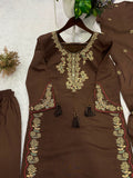 Latest Beautiful Roman Silk Plazzo Suit With Embroidery Work