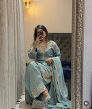 Reddy To Wear Design Trending Jimmy-Choo Silk Top Palazzo And Dupatta Set