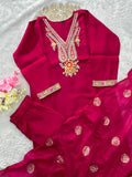 Roman Silk with Beautiful Embroidery With Sequence Work Salwar Kameez