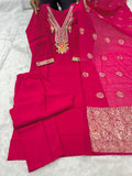 Roman Silk with Beautiful Embroidery With Sequence Work Salwar Kameez