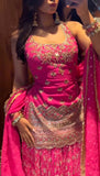 Latest Designer Chinon Silk With Heavy Sequence And Embroidery Work Top Lehenga And Dupatta Set
