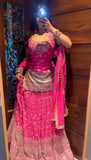 Latest Designer Chinon Silk With Heavy Sequence And Embroidery Work Top Lehenga And Dupatta Set