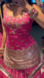 Latest Designer Chinon Silk With Heavy Sequence And Embroidery Work Top Lehenga And Dupatta Set