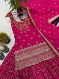 Latest Designer Chinon Silk With Heavy Sequence And Embroidery Work Top Lehenga And Dupatta Set