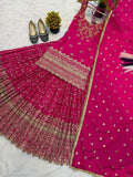 Latest Designer Chinon Silk With Heavy Sequence And Embroidery Work Top Lehenga And Dupatta Set