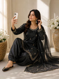 Designer Black Farshi Salwar Suit With Sequence And Embroidery Work