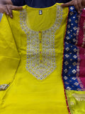 Latest Party Wear Viscose Chanderi Top Bottmom And Dupatta Set
