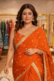 Premium Chinnon Silk Lehenga Saree with Beautiful fall with graceful drape