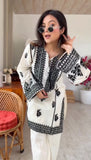 Latest Designer Rayon Butti Silk Co-Ord Set With Embroidery Chain Stitch Work