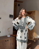 Latest Designer Rayon Butti Silk Co-Ord Set With Embroidery Chain Stitch Work