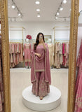 Latest Cinon Silk Top-Sarara and Dupatta Set With Heavy Embroidery And Sequence Work