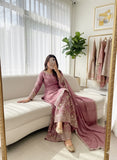 Latest Cinon Silk Top-Sarara and Dupatta Set With Heavy Embroidery And Sequence Work