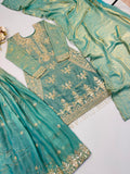New Designer Party Wear Look Top-Plazzo and Dupatta With Heavy Embroidery Beads Work