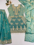 New Designer Party Wear Look Top-Plazzo and Dupatta With Heavy Embroidery Beads Work