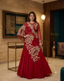 Latest Party Wear Lehenga Blouse And Shruge With Embroidery Work